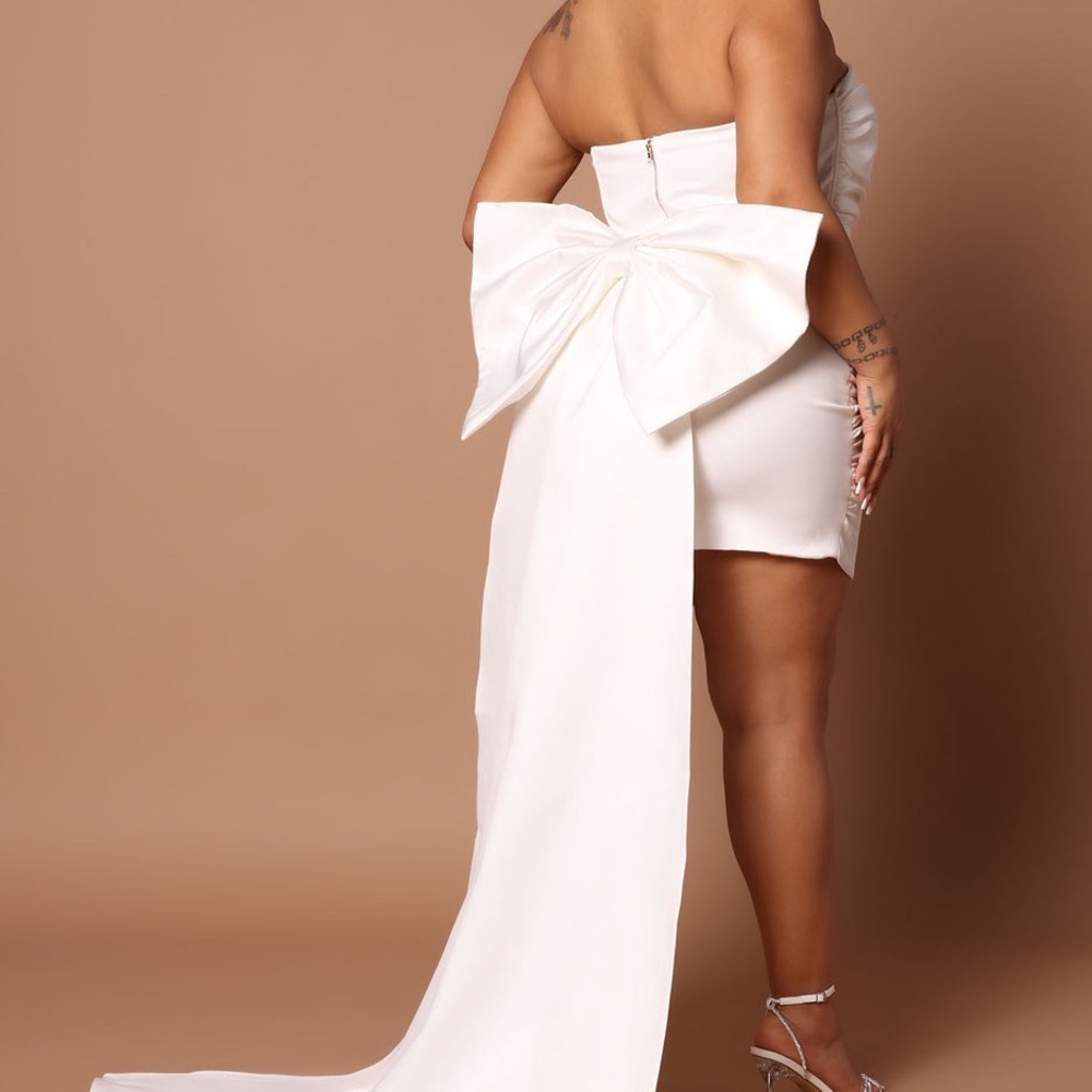 Antoinette Satin Mini Dress With Bow